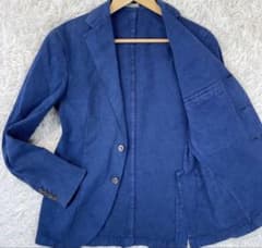 美品✨ BOGLIOLI テーラードジャケット リネン混 アンコン インディゴ