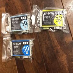 EPSON 純正 インクカートリッジ50*未開封品*シアン*ライトシアン*イエロのサムネイル