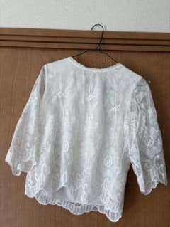 w closet 刺繍入りホワイトブラウス 7部丈のサムネイル