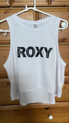 ROXY ホワイト ロゴ タンクトップ Mサイズのサムネイル