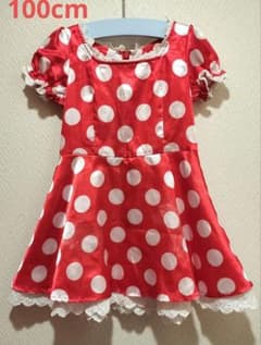 Minnie Mouse Polka Dot Red Dress Cosplay 100cm Disney