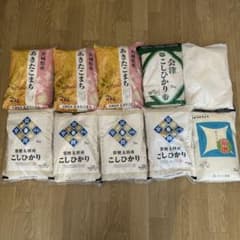 あきたこまち 2kg✖️3袋こしひかり2kg✖️5青天の霹靂2kg✖️1 合計