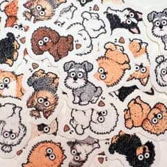 フレークシール【もじゃ犬～集中タイム～】オリジナルシールのサムネイル