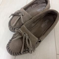 MINNETONKA ミネトンカ モカシン グレー フリンジ 23.5