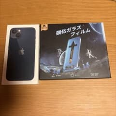 Apple iPhone 13 ミッドナイト 本体ガラスフィルム付 Apple iPhone 13 ミッドナイト 本体 + 強化ガラスフィルム - メルカリ