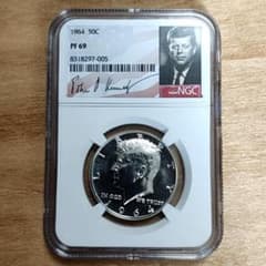高鑑定】【NGC PF69】1964年 ケネディハーフダラー 50セント 銀貨