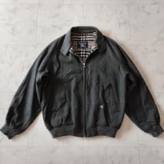 希少 90s バーバリー ラムウールハリントンジャケット L G9