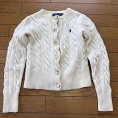 Polo Ralph Lauren ケーブルカーディガン 太畝 アイボリー XS - メルカリ