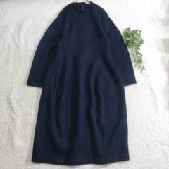 美品✨ブラミンク　ウールニットロングワンピース　ネイビー　38 美品✨ブラミンク ウールニットロングワンピース ネイビー 38