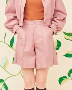 POPPY あさぎーにょ　フェイクレザーハーフパンツ(ピンク)のサムネイル