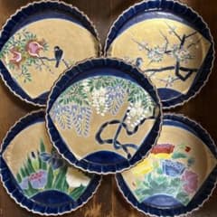 初代三ツ井為吉造南画風絵変八角銘々皿五客| Buyee日本代购服务| 于