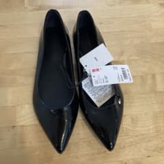 新品　黒　フラットシューズ　レインシューズ　　ポインテッドのサムネイル