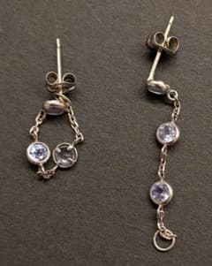 【マリン様専用】タンザナイト✩プラチナ✩両耳ピアス✩チェーン