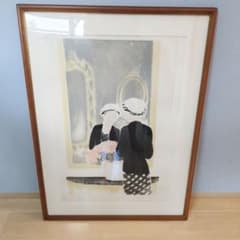 【希少】アンドレ ブラジリエ　リトグラフ　鏡を透して　サイン入り 9/150 希少】アンドレ ブラジリエ リトグラフ 鏡を透して サイン入り 9