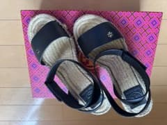 【美品】TORY BURCH エスパドリーユ ウェッジサンダル ブラックのサムネイル