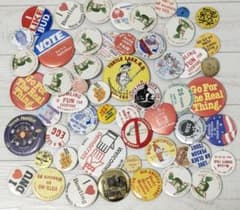 アメリカの缶バッジ 57個 まとめ売り ビンテージ USA Vintage