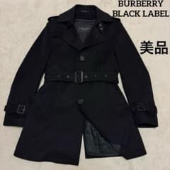 美品 バーバリーブラックレーベル トレンチコート 黒 M ライナー付き