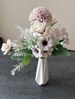 造花アレンジメント パステルピンク 花器付きのサムネイル