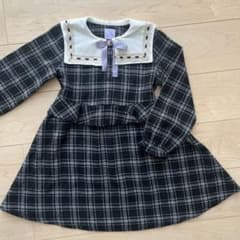 【美品】axes femme kids 秋冬物チェック柄ワンピース　120cm