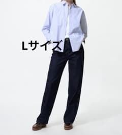 UNIQLO コットンシャツ　ブルー　Lサイズのサムネイル