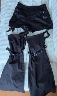 ROMWEGrungePunkアウトグロメットアイレットバックルディテールパンツのサムネイル