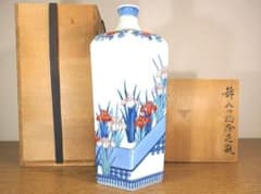 真作保証 12代 今泉今右衛門 錦八ッ橋絵花瓶 人間国宝 (井上萬二) 佐賀