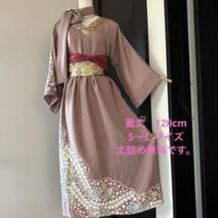 彩　着物リメイク♪ 辻ヶ花袋帯と着物からロングワンピース❣️のサムネイル
