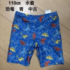 男子　水着　110㎝　中古　青　恐竜柄のサムネイル