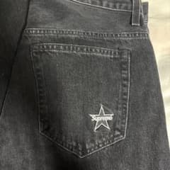 Supreme 黒 デニムパンツ アメリカ製 星型刺繍 スター刺繍 - メルカリ