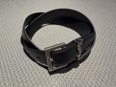 ✨極美品✨YSL バックル レザーベルト ブラックのサムネイル
