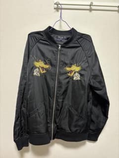 スカジャン ブラック ドラゴン刺繍のサムネイル