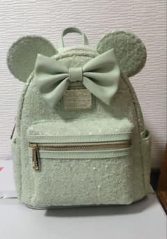 Loungefly Disney ミントグリーン スパンコール ミニーリュック - メルカリ