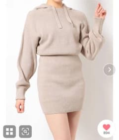 【値段交渉あり】フーディーニットワンピース【EVRIS】のサムネイル