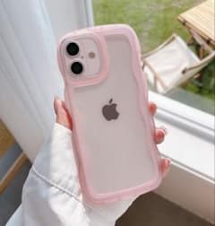 iPhone16 웨이브 디자인 소프트 케이스 핑크