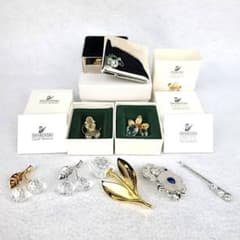 美品❣　スワロフスキー　ブローチ　5点セット ◇極上品◇スワロフスキー ブローチ 天使の息吹 チェリー 薔薇