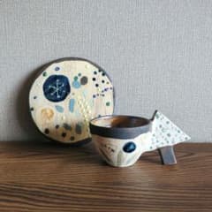 新品未使用 土の種さんのマグカップと平皿2点set④ 作家もの やちむん 新品未使用 土の種さんのマグカップと平皿2点set④ 作家もの やちむん