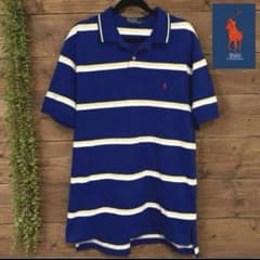 POLO Ralph Lauren ボーダー 半袖ポロシャツ Lサイズ（美品）のサムネイル