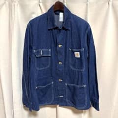 y072103 Carhartt デニムカバーオール チョアコート 濃紺 4ポケ - メルカリ