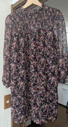 花柄シフォンワンピース S〜M 小柄な方向け チュニック 長袖 イギリスブランドのサムネイル