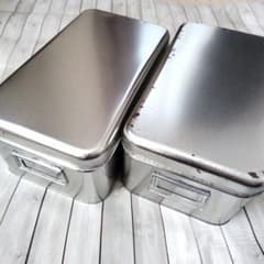IKEA 】 ブリキ缶BOX 大2個セット ラベルホルダー付き - メルカリ