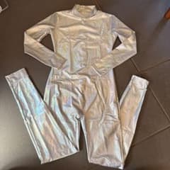 光沢⭐︎のあるレインボーカラー全身タイツ130から140ハロウィンのサムネイル