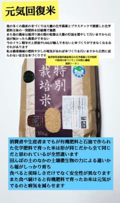 石油を使った米とは違う！ ７年産コシヒカリ 発芽用玄米10kg 特別栽培①無農薬のサムネイル