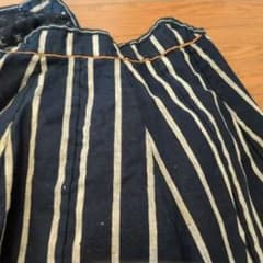 道中合羽絣　着物　ボロ　古民具刺繍江戸時代マントヴィンテージかすり - 5