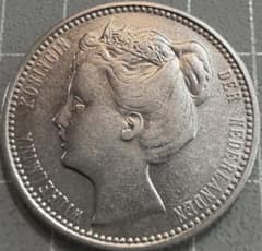 1904年オランダ 25セント 銀貨 ウィルヘルミナ女王 外国コイン - メルカリ