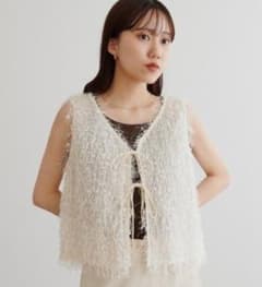 ディスコート ベスト ジレ 「前後2WAY」フリンジベストのサムネイル