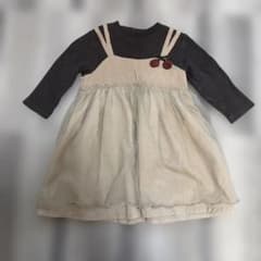 petit main チェリーモチーフ ドッキングワンピースのサムネイル