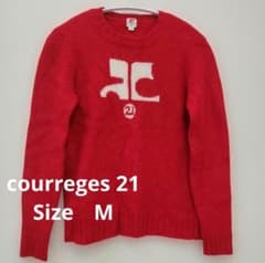 courrèges クレージュ ロゴニット レッド 38のサムネイル