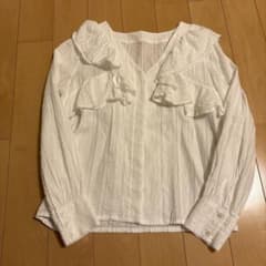 フリルブラウス ホワイト 長袖のサムネイル