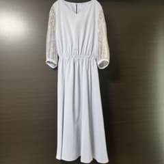 ライトブルー レース袖 ドレスのサムネイル