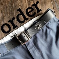 オーダー品 ディッキーズ874専用スタッズベルト シルバー オイルド